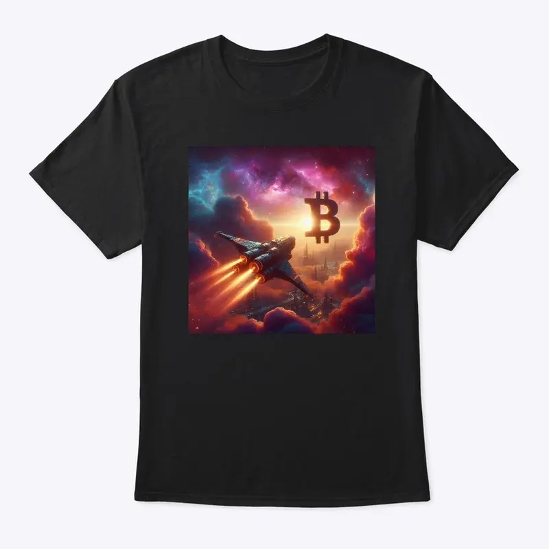 Spaceship to bitcoin tshirt